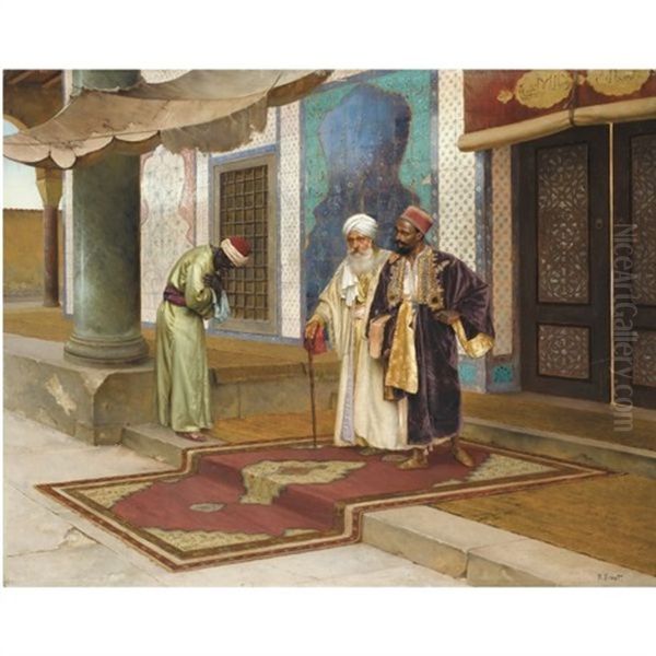 Leaving The Mosque Oil Painting by Rudolf Ernst