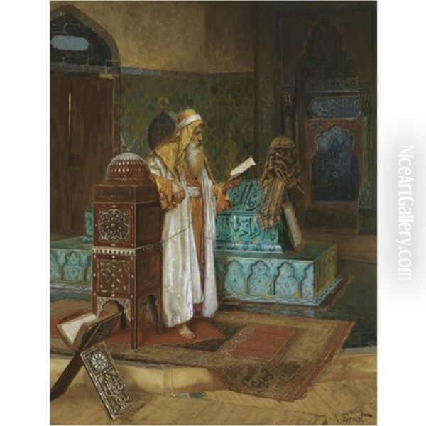 The Tomb Of Sultan Mehmet I Oil Painting by Rudolf Ernst