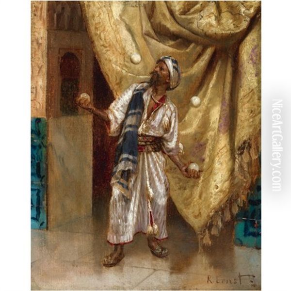 The Juggler Oil Painting by Rudolf Ernst