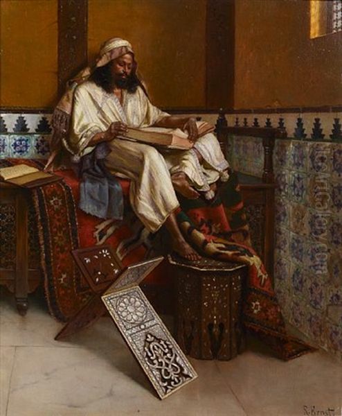 Reading The Qur'an Oil Painting by Rudolf Ernst