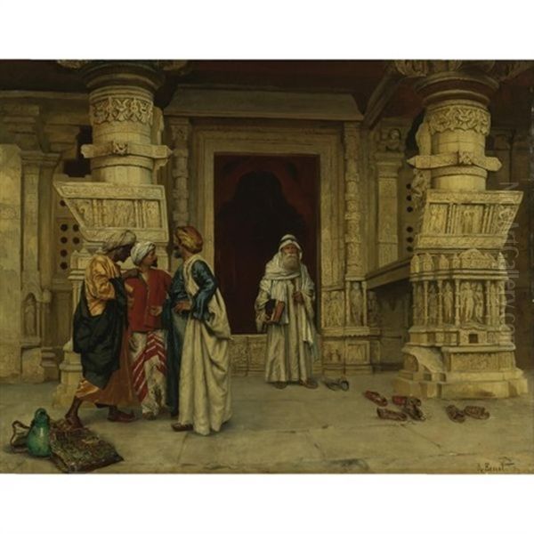 Outside The Mosque Oil Painting by Rudolf Ernst