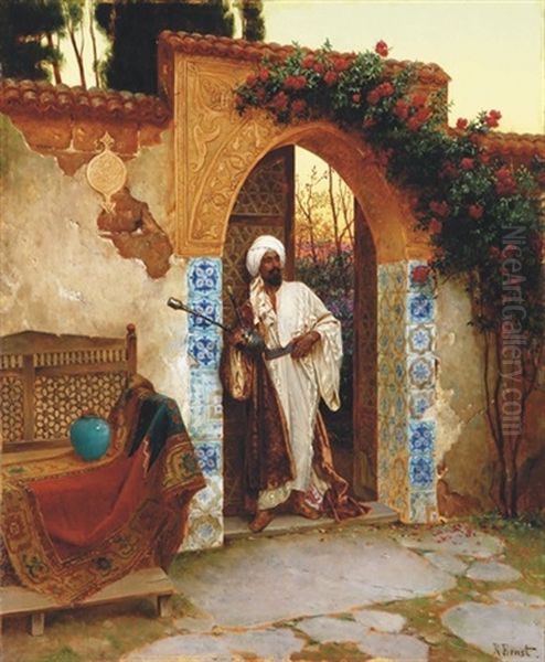 By The Entrance Oil Painting by Rudolf Ernst