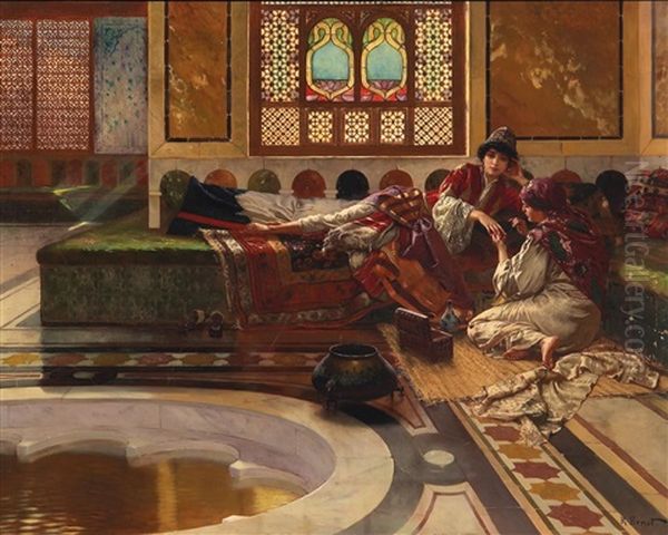 In The Harem Oil Painting by Rudolf Ernst