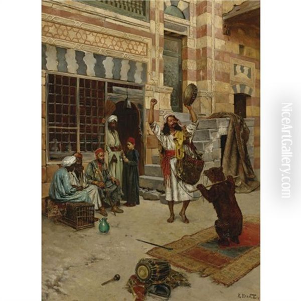 An Afternoon Show Oil Painting by Rudolf Ernst