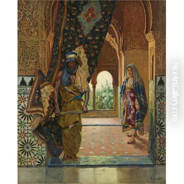 The Guard Of The Harem Oil Painting by Rudolf Ernst