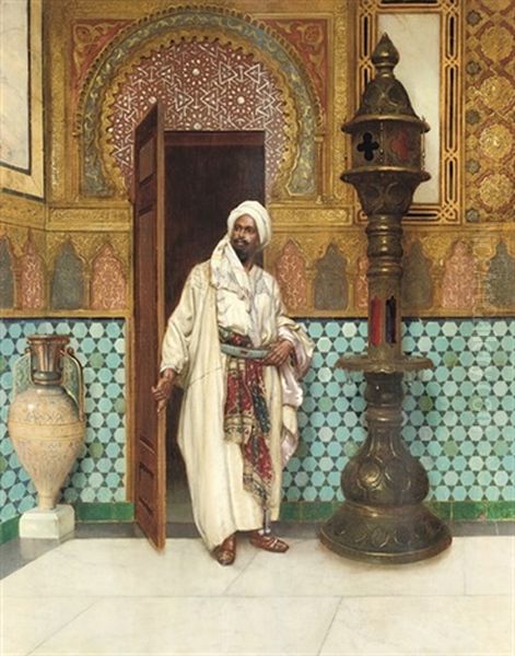 An Elegant Chieftain In His Palace Oil Painting by Rudolf Ernst