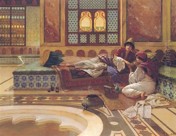 The Manicure Oil Painting by Rudolf Ernst