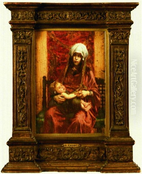 Femme Orientale Et Enfant Oil Painting by Rudolf Ernst