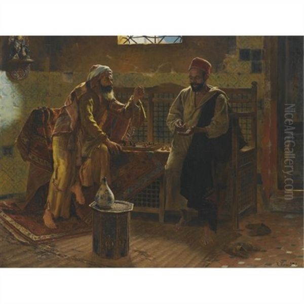 Les Joueurs Oil Painting by Rudolf Ernst