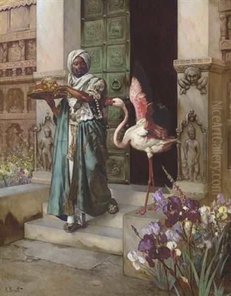 Entering The Palace Gardens Oil Painting by Rudolf Ernst