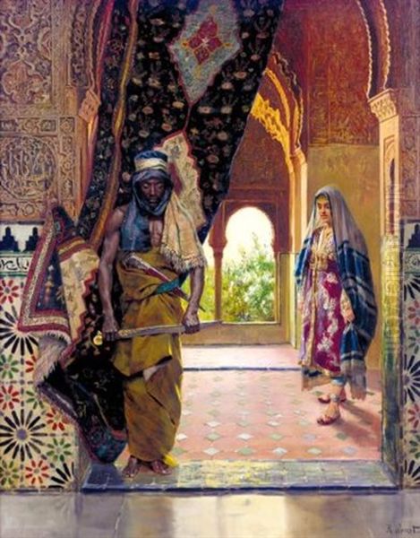 The Guard Of The Harem Oil Painting by Rudolf Ernst