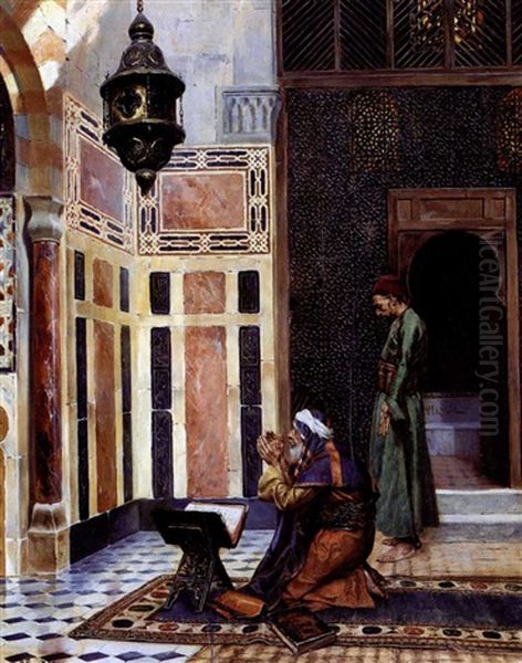 In The Mosque Oil Painting by Rudolf Ernst