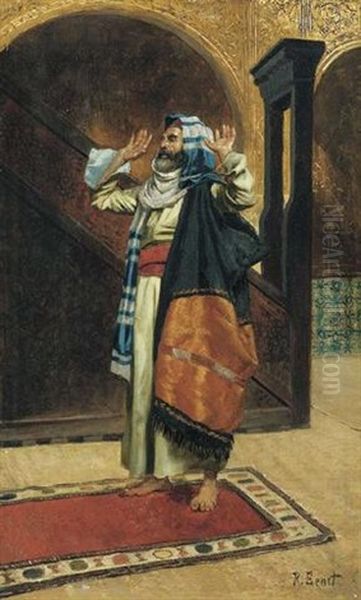 An Elder At Prayer Oil Painting by Rudolf Ernst