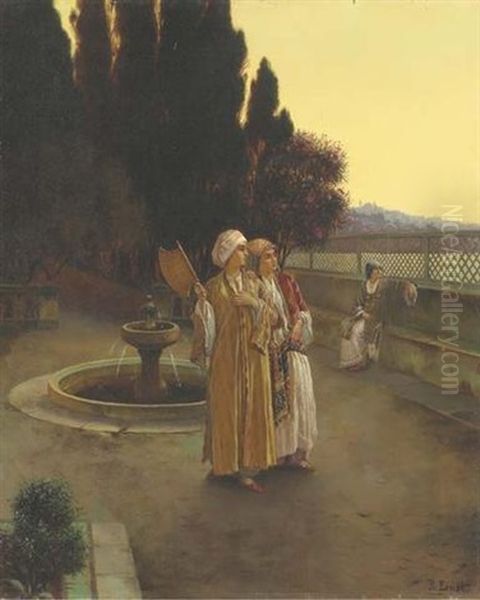 Reverie Du Soir Dans Les Jardins Du Harem Oil Painting by Rudolf Ernst