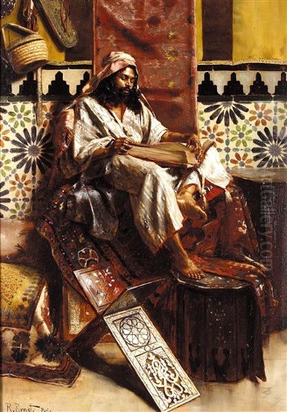 Reading The Koran Oil Painting by Rudolf Ernst