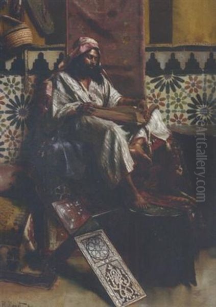 Reading The Koran Oil Painting by Rudolf Ernst