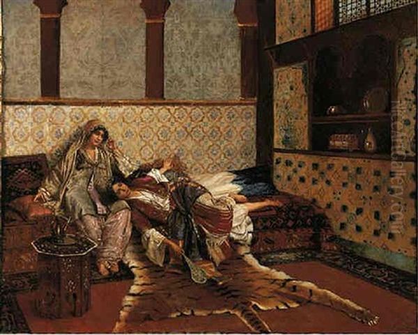 In The Harem Oil Painting by Rudolf Ernst