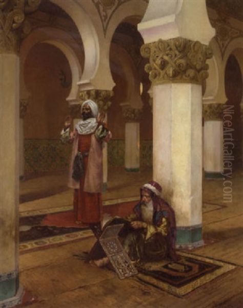 Evening Prayer Oil Painting by Rudolf Ernst