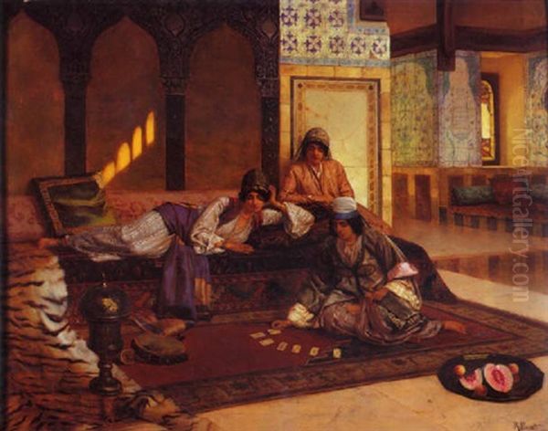 La Partie De Cartes Oil Painting by Rudolf Ernst