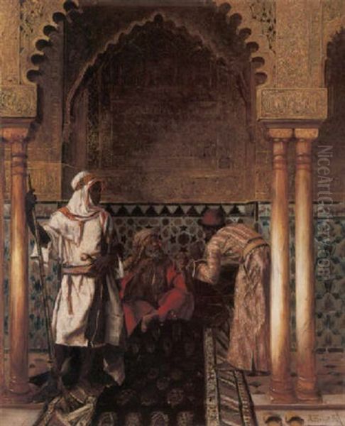 An Arab Sage Oil Painting by Rudolf Ernst