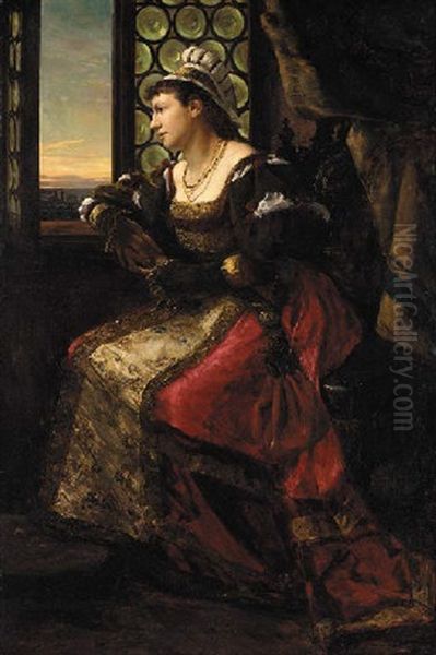 Lady In Waiting Oil Painting by Rudolf Ernst