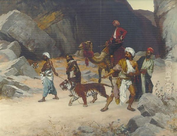 The Tiger Hunt Oil Painting by Rudolf Ernst