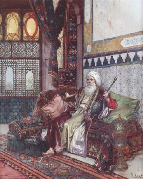 Le Fumeur De Narghile Oil Painting by Rudolf Ernst