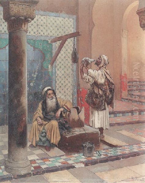 Fontaine Arabe Oil Painting by Rudolf Ernst