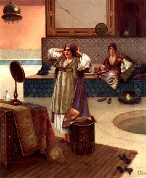 Le Hammam Oil Painting by Rudolf Ernst