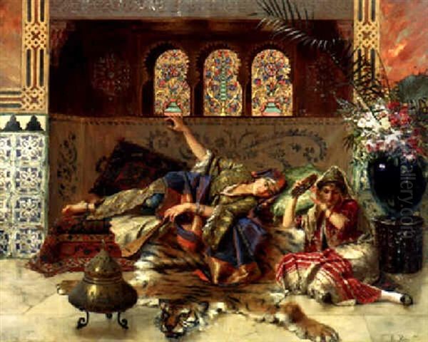 In The Harem Oil Painting by Rudolf Ernst