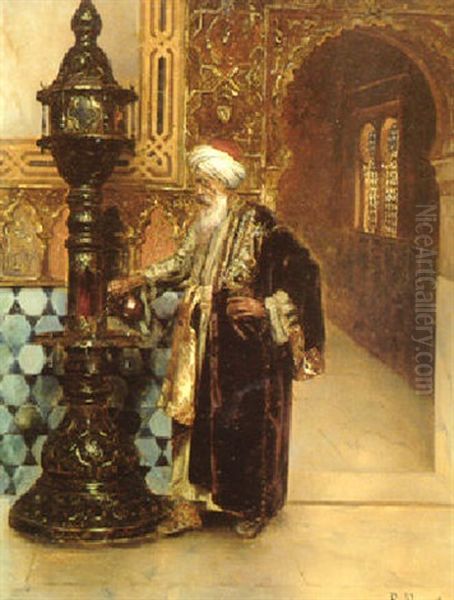 L'isman Et La Colonne De Lumiere Oil Painting by Rudolf Ernst