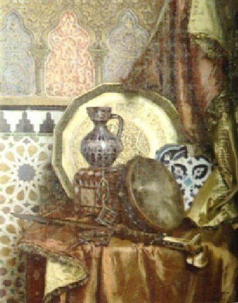 Nature Morte A L'art De L'islam Oil Painting by Rudolf Ernst