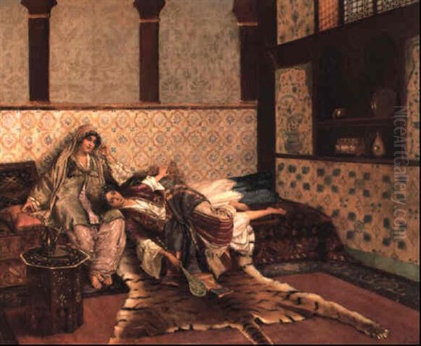 In The Harem Oil Painting by Rudolf Ernst