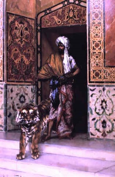 The Pasha's Favorite Tiger Oil Painting by Rudolf Ernst