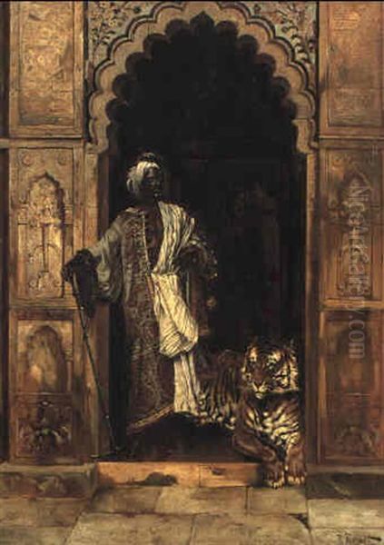 Guarded Door Oil Painting by Rudolf Ernst