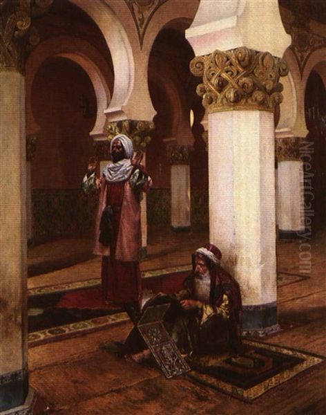 Evening Prayer Oil Painting by Rudolf Ernst