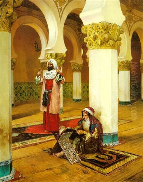 Evening Prayer Oil Painting by Rudolf Ernst