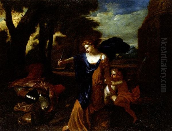 Armida And Rinaldo Oil Painting by Charles Errard the Elder