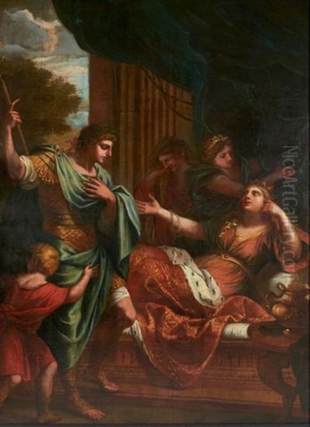 La Rencontre D'antoine Et Cleopatre Oil Painting by Charles Errard the Younger