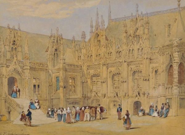 Palais De Justice, 
Rouen Oil Painting by George Percy Ashburnham