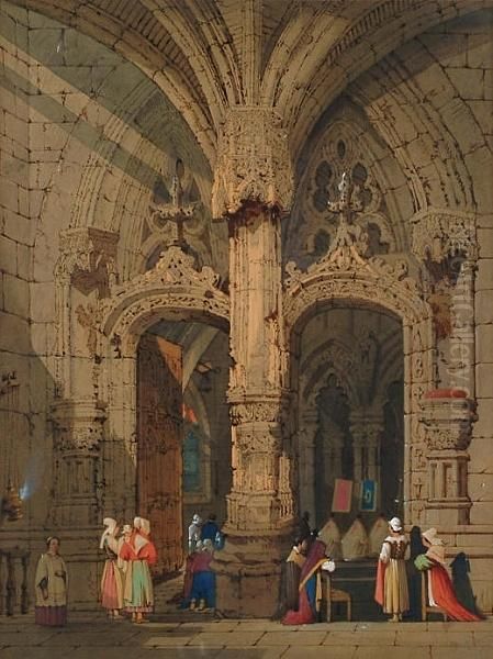 Church Interiors Oil Painting by George Percy Ashburnham