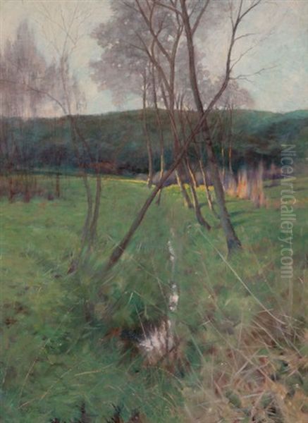 Trees Along A Creek Oil Painting by Edward Frederick Ertz