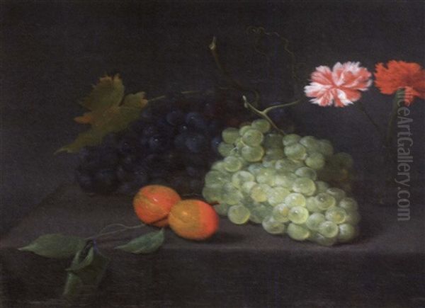 Nature Morte Aux Raisins Et A L'oillet Oil Painting by Jacob Fopsen van Es