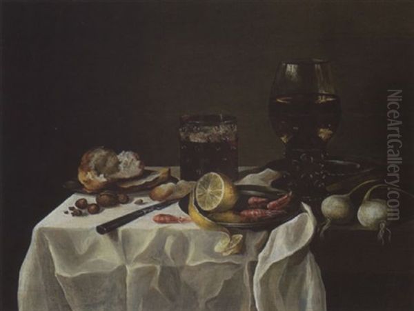 Fruhstucksstilleben Oil Painting by Jacob Fopsen van Es