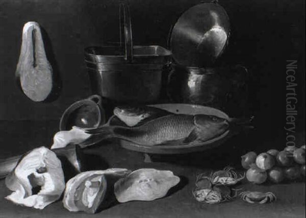 Fischstilleben Oil Painting by Jacob Fopsen van Es