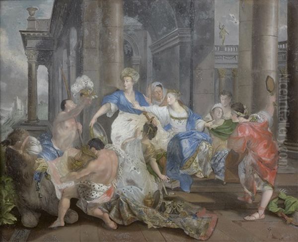 Les Preparatifs Du Voyage De La Reine De 
Saba Oil Painting by Joan Petrus von Esch