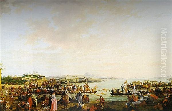 After The Joutes, Port De Sete Oil Painting by Charles Eschard