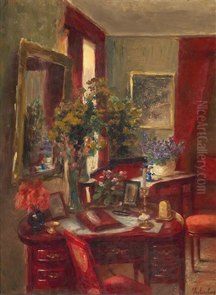 Studio Of The Painter Olga Wisinger-florian Oil Painting by Marianne Von Eschenburg