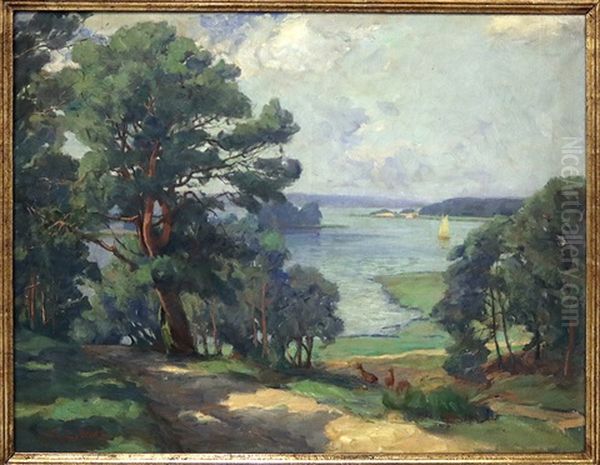 Blick Auf Lindwerder Oil Painting by Richard Hermann Eschke