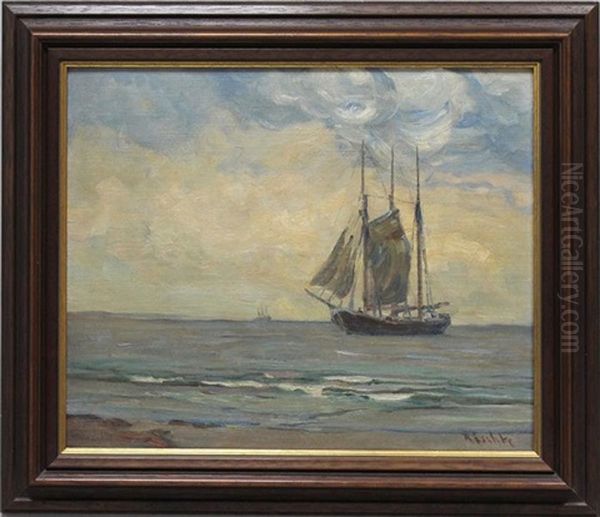 Vor Dem Hafen (nordsee) Oil Painting by Richard Hermann Eschke